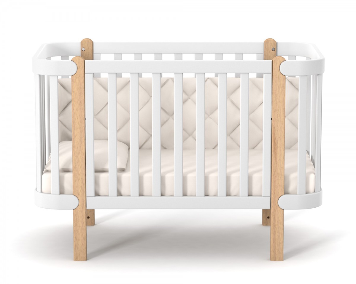 מיטת תינוקות מונקו לבנה-אבן. – תמונה 2