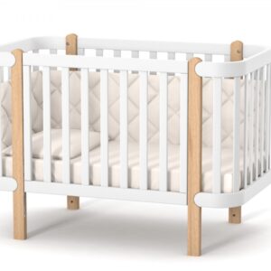 מיטת תינוקות מונקו לבנה-אבן.