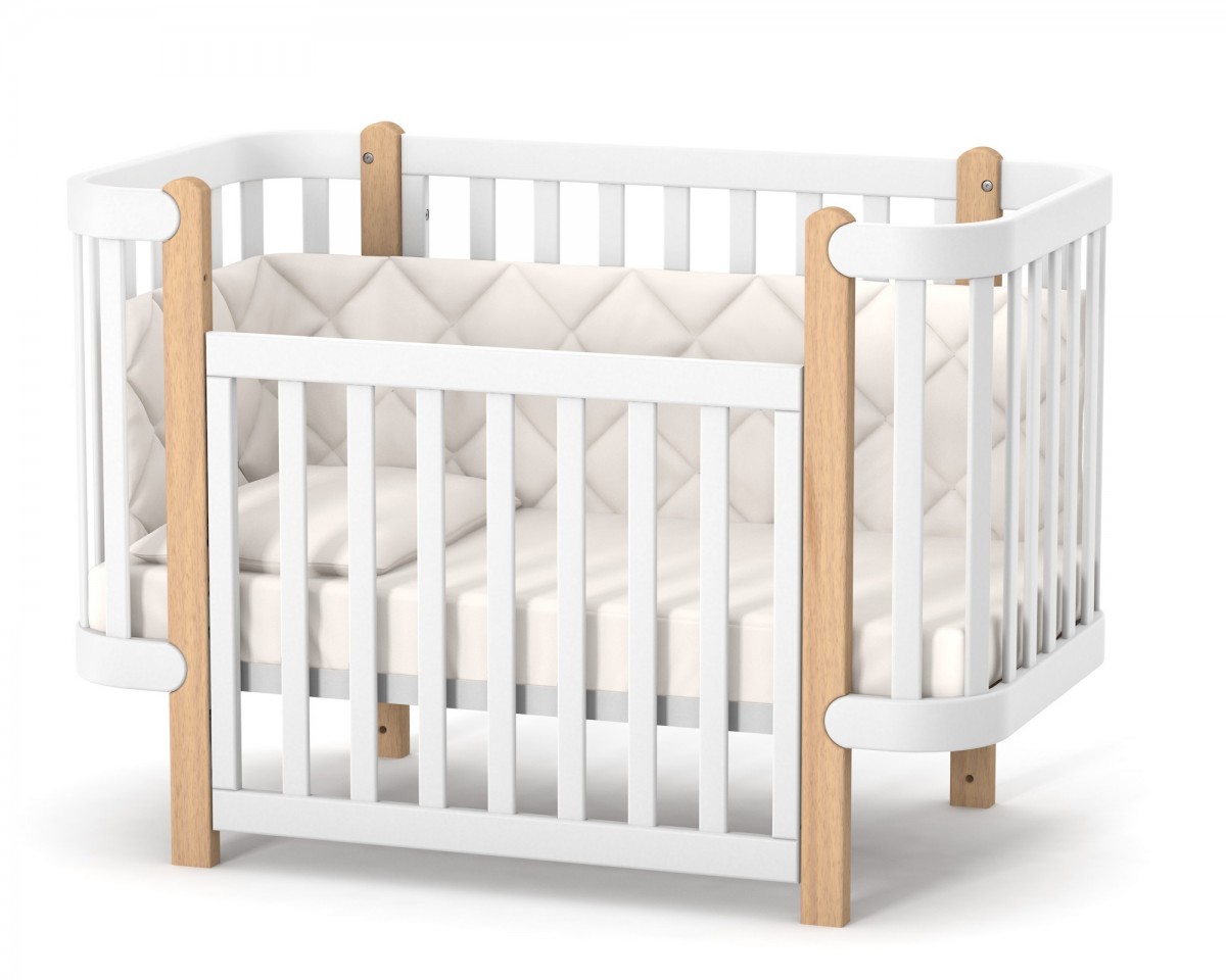 מיטת תינוקות מונקו לבנה-אבן. – תמונה 3