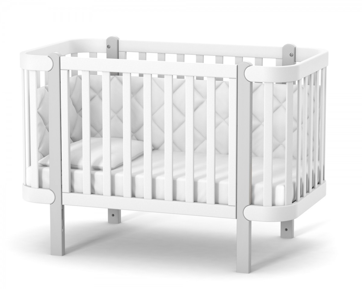 מיטת תינוקות מונקו לבנה אפורה (עם בחירה)