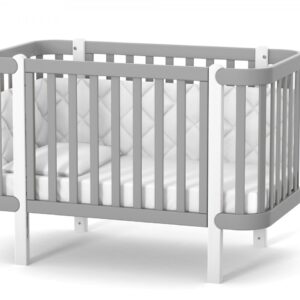 מיטת תינוקות מונקו לבן-גרפיט