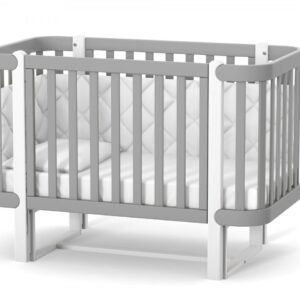 מיטת תינוקות מונקו לבן-גרפיט