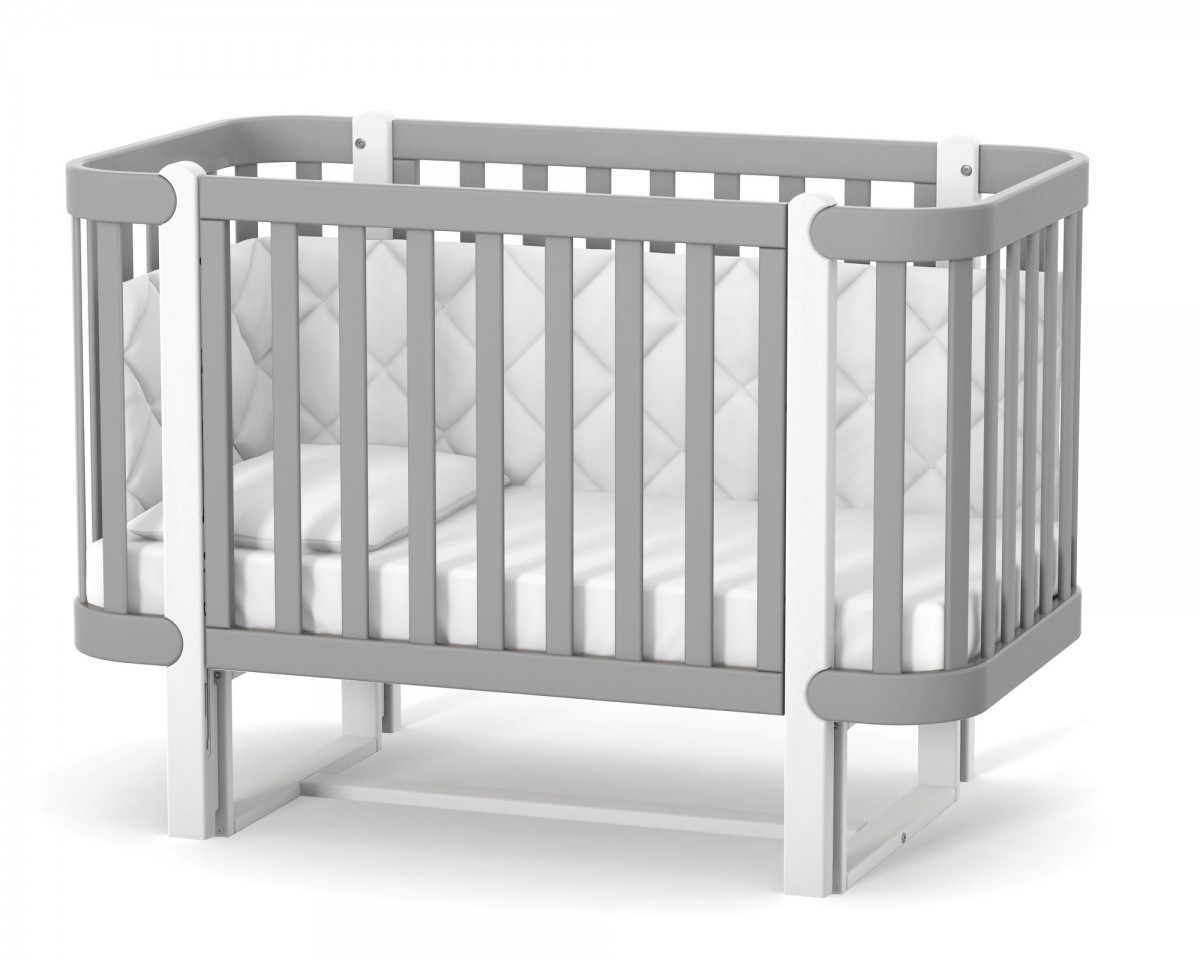 מיטת תינוקות מונקו לבן-גרפיט – תמונה 2