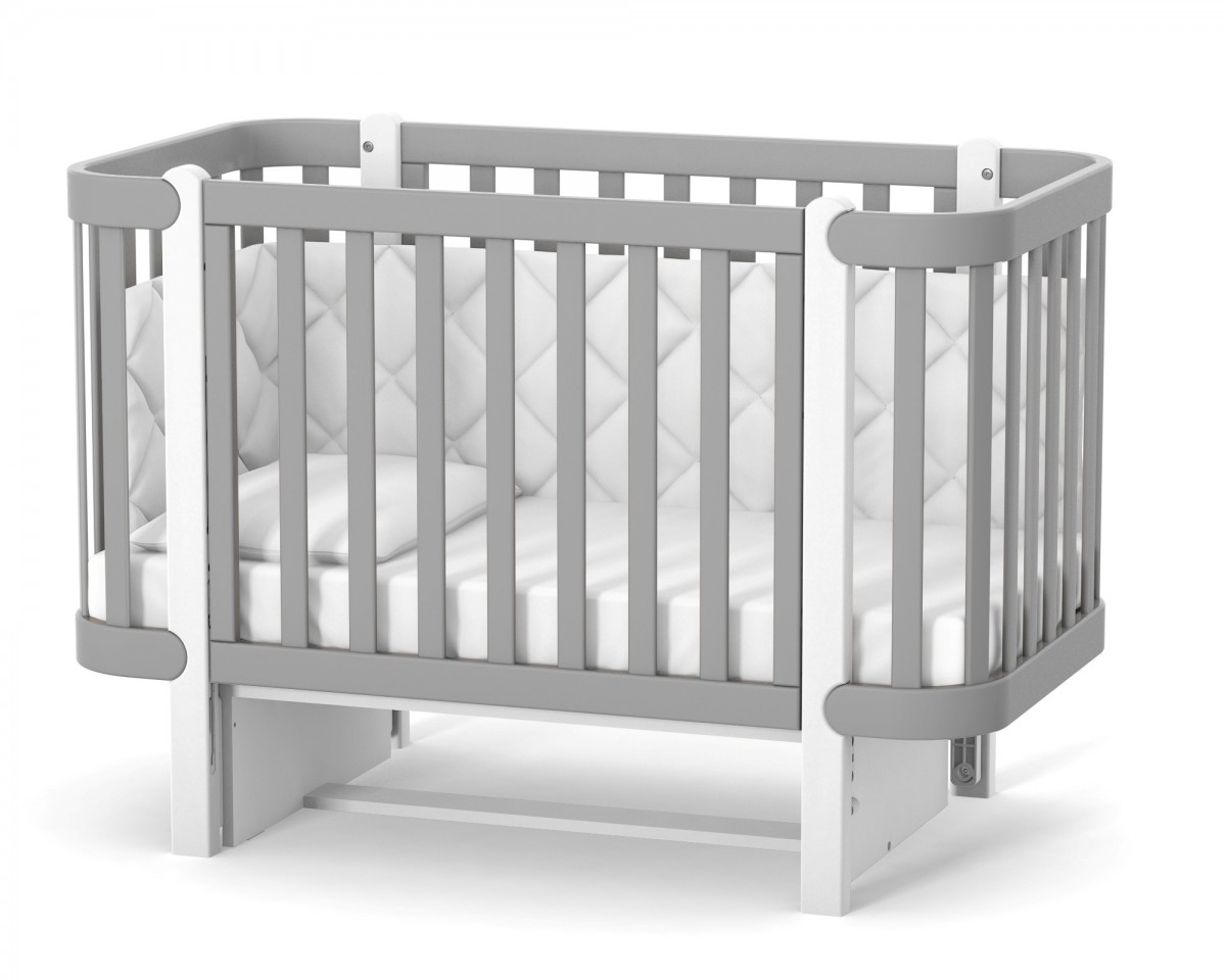 מיטת תינוקות מונקו לבן-גרפיט – תמונה 3