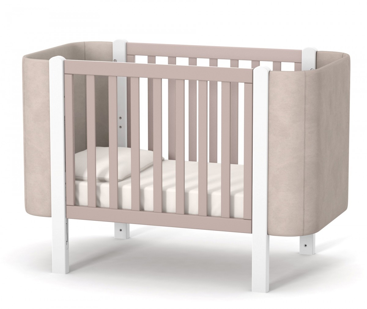 מיטת תינוקות מונקו ולוור לבנה-קפוצ'ינה