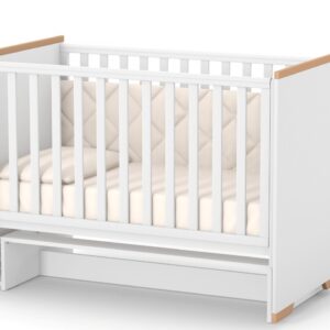 מיטת תינוקות סיאטל לבנה-כתובה.
