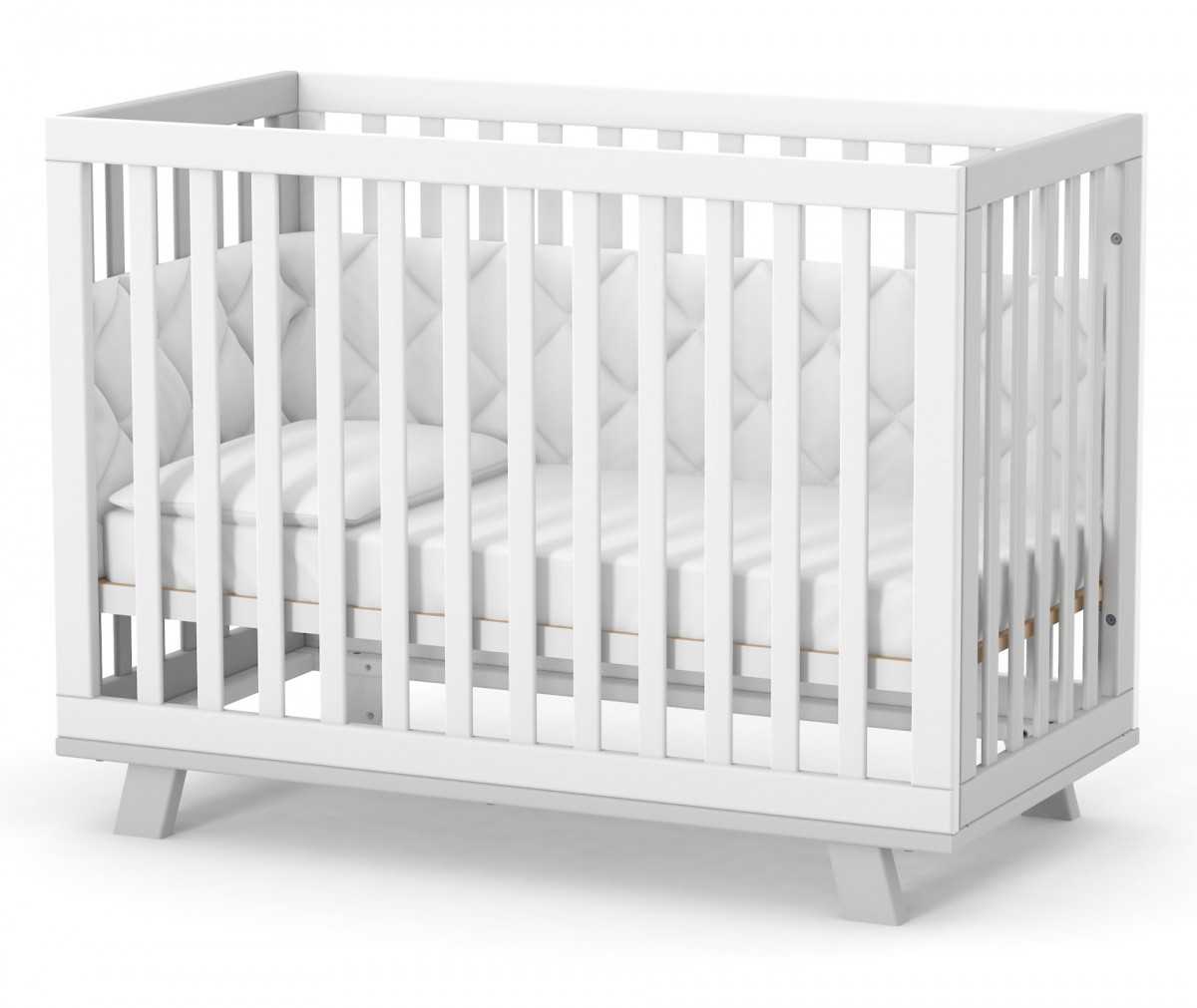 מיטת תינוקות ל"ד1 מנהטן, לבן אפור.