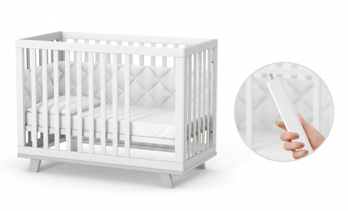 מיטת תינוקות ל"ד1 מנהטן, לבן אפור. – תמונה 3