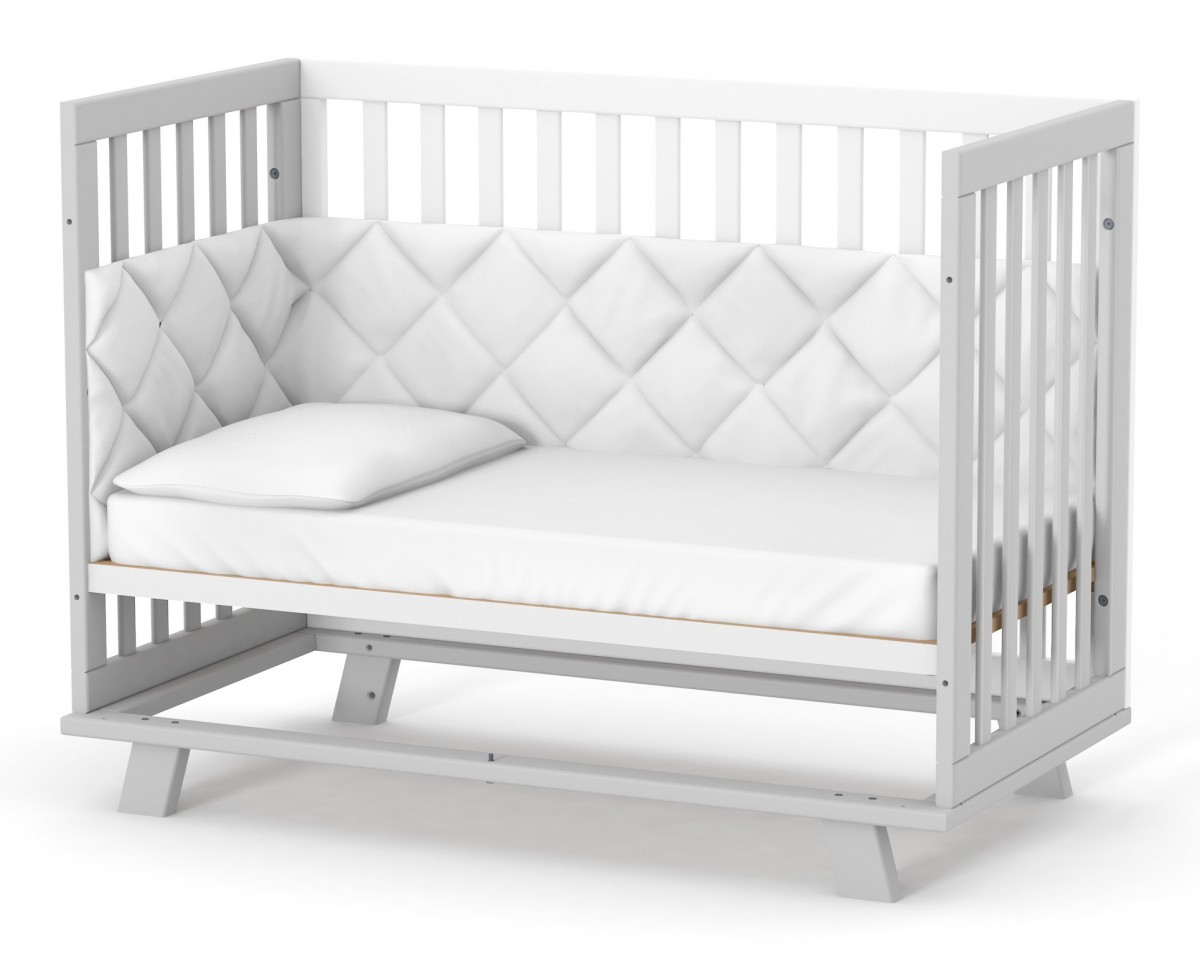 מיטת תינוקות ל"ד1 מנהטן, לבן אפור. – תמונה 4