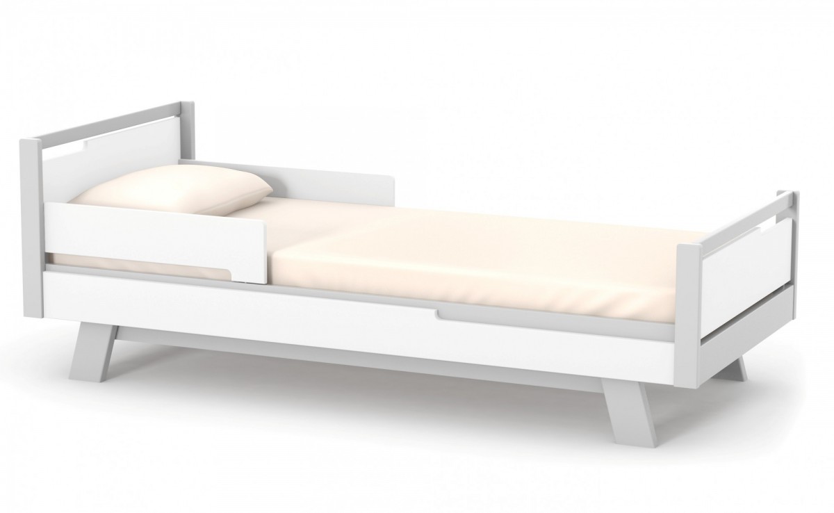 מיטה של בני נוער מנהטן לבן אפור 1600*800