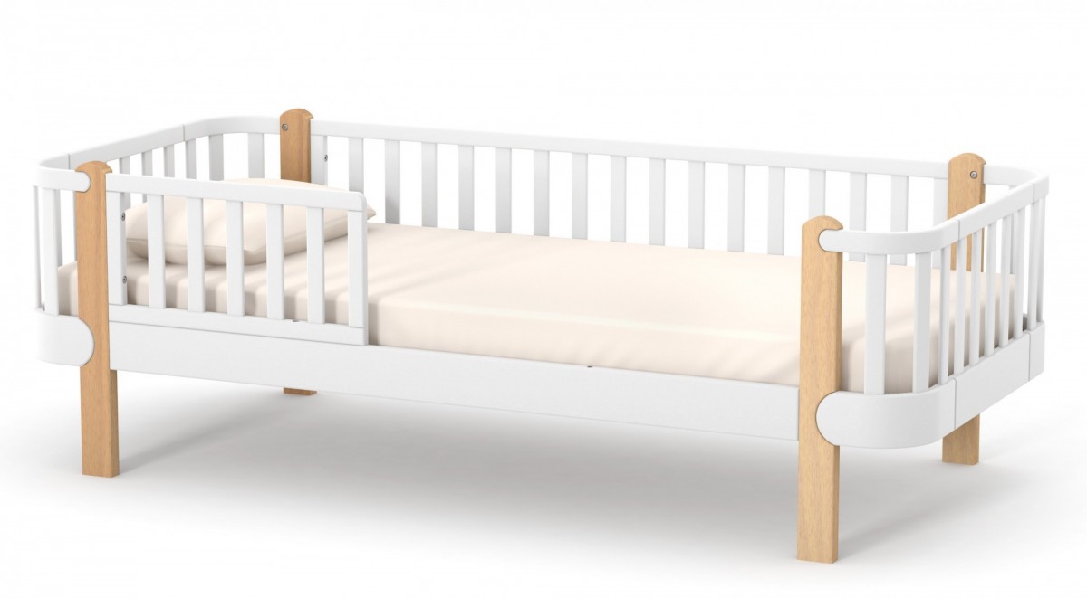 מיטת נוער מונקו לבנה בכתבים 190*80