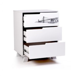 קומוד מנהטן טאטו סלים לבן אפור